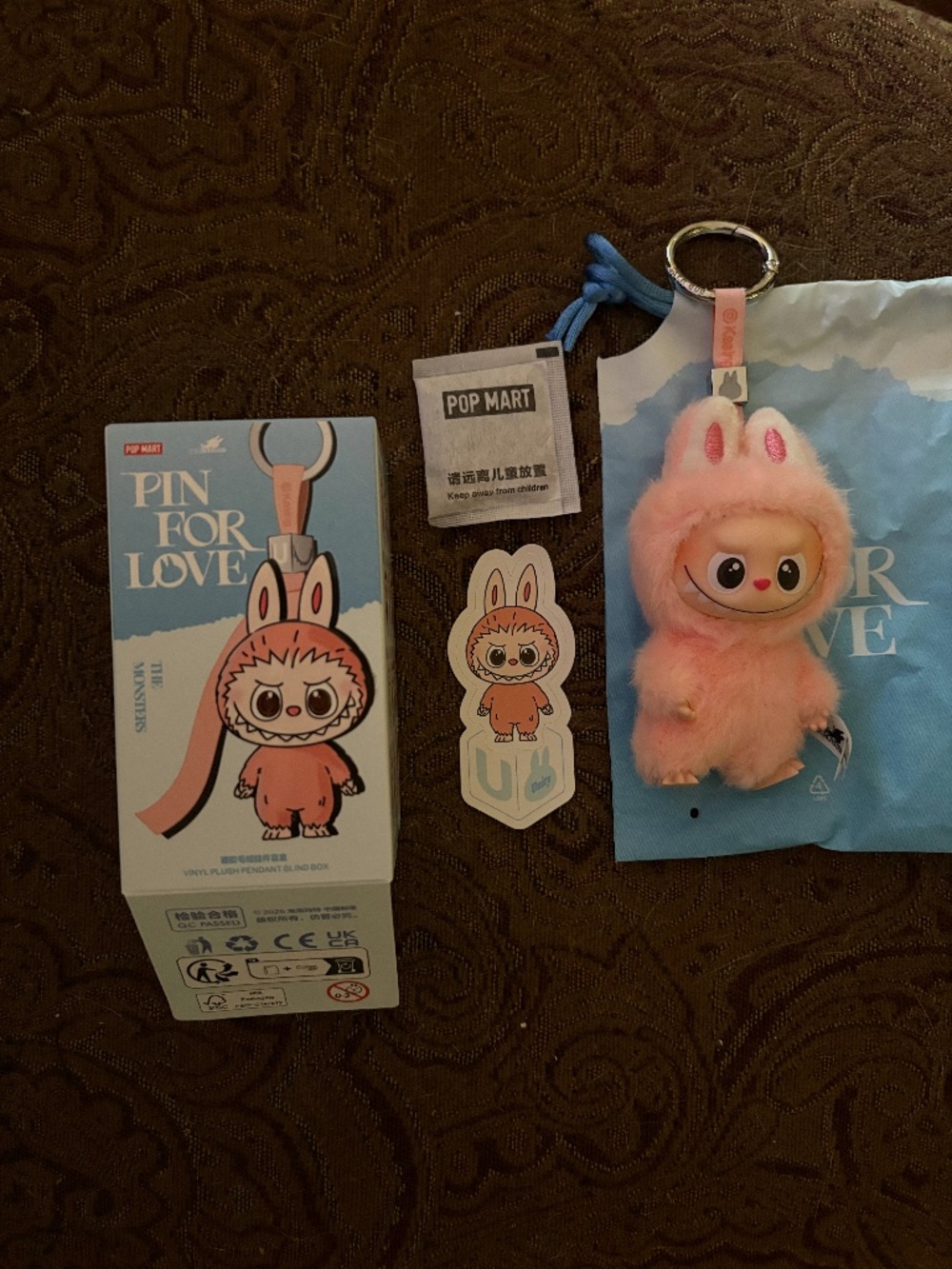 AUTHENTIC, BRAND NEW Labubu from the Pin For Love Series A-?, Letter. "U"